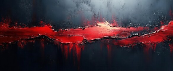 Wall Mural - striking metallic fusion sleek black surface adorned with vibrant red streaks creating a dynamic and