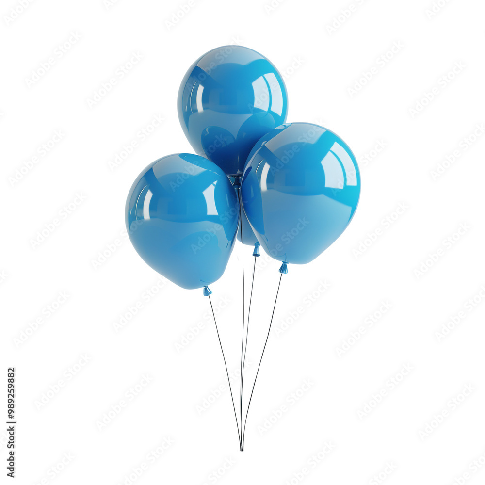 Three Blue Balloons Stock Photo | Adobe Stock