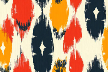 Motif ethnic handmade beautiful Ikat art.Ikat ethnic tribal, boho colors seamless wallpaper.