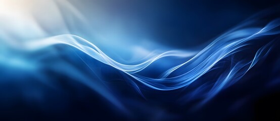 Wall Mural - abstract blue light and shadow waves