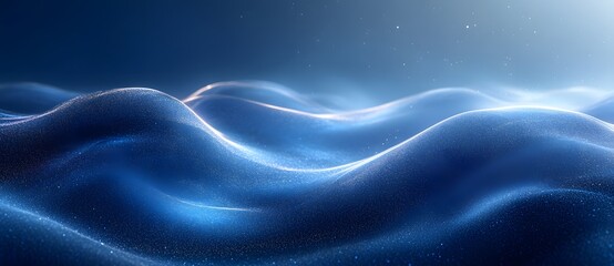 Abstract Blue Gradient Background with Glowing Curve