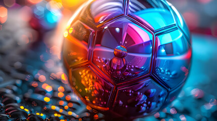 Wall Mural - Abstract 3D Sphere with Colorful Reflections