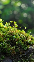 Wall Mural - Close-Up of Lush Green Moss in a Forest