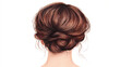 © eaglesky - A woman's hair is styled in a bun. The bun is on the top of her head and is pulled back