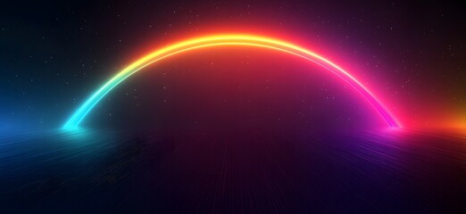 Abstract Neon Rainbow Arc  Background