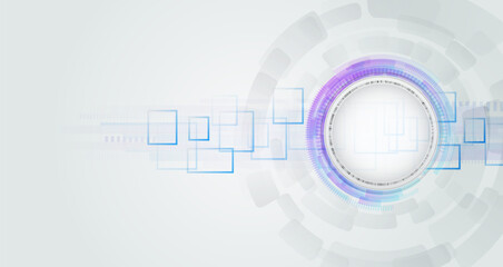Abstract global sci fi concept. Digital internet communication on grey background. Wide Cyber security internet and networking concept. Hi-tech vector illustration with various technology elements.