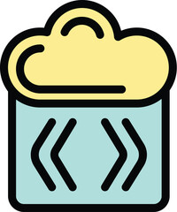 Poster - Database symbol with a cloud on top is representing cloud computing