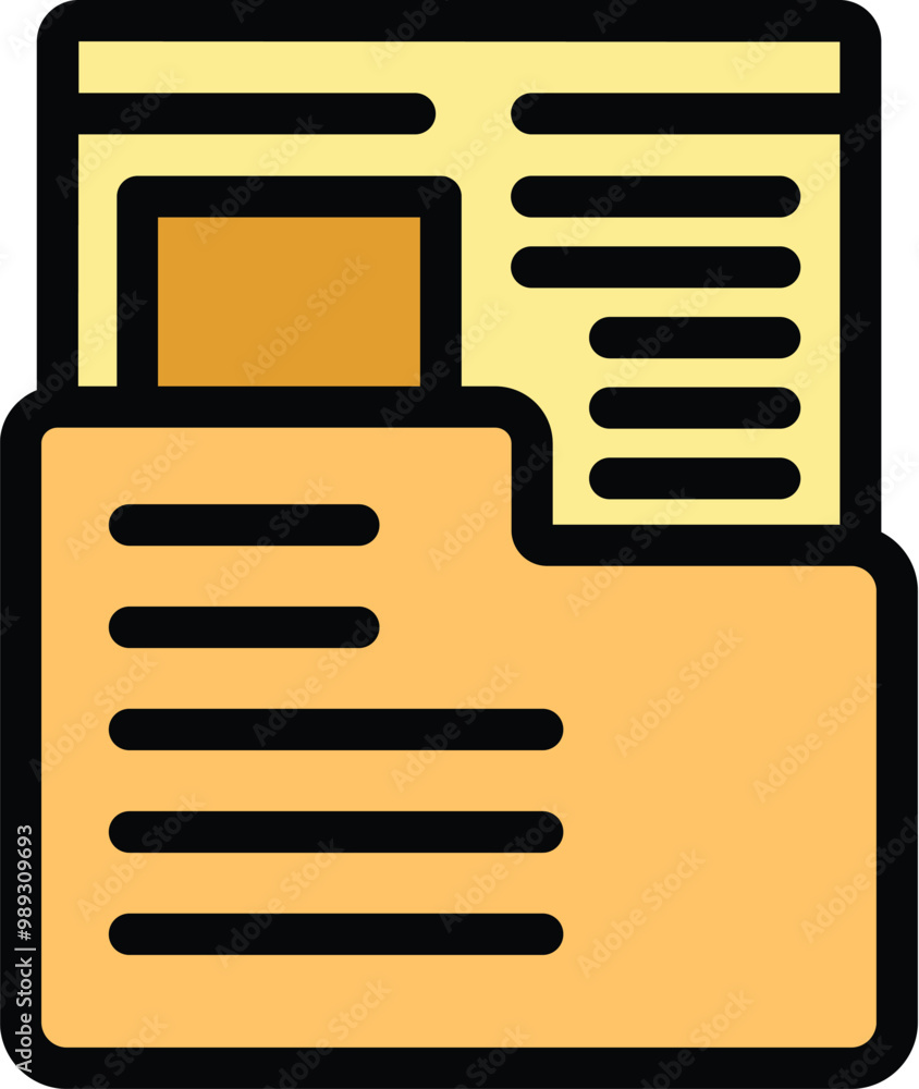 File Organization Vector This vector illustration features a file folder storing and organizing ...