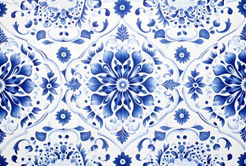 Traditional Chinese Blue and White Floral Pattern