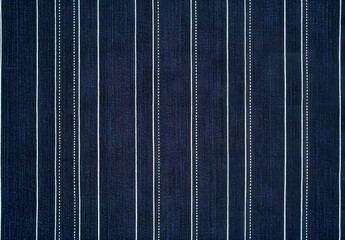 Poster - Dark Blue Denim Fabric With White Pinstripes