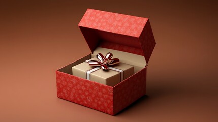 A beautifully wrapped gift box with a ribbon, symbolizing celebration and giving.