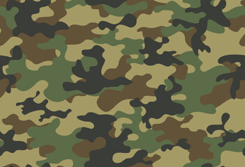 Canvas Print - military camouflage print, repeat seamless pattern texture, classic army design