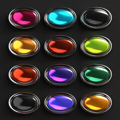 Asset of Colorful glossy buttons for game element, Illustration