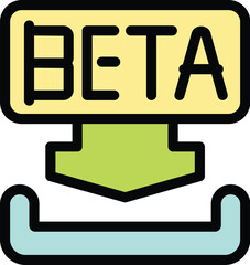 Canvas Print - This vector icon represents the concept of downloading a beta version of a software