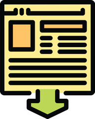 Sticker - Stylized icon of a web page being downloaded from the internet