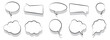 © Vector Elements - Speech and thought bubbles with shadow icon set vector. Editable stroke