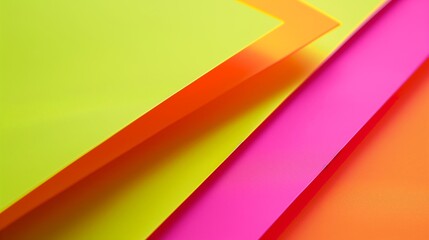 Wall Mural - close-up of bright, fluorescent colored paper used in modern art projects, showing a smooth and vibr