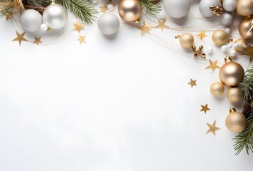 Christmas Ornament Frame Background with Copy Space