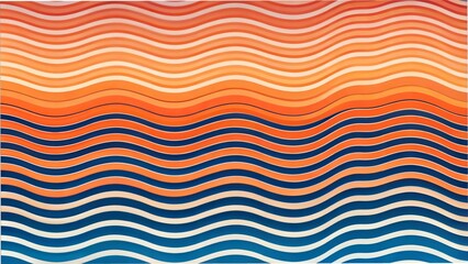 Sticker - Abstract Thin Wavy Lines Horizontal Background