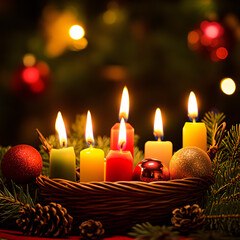 christmas candles and decorations