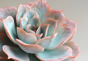 Wall Mural - pastel-colored succulent close-up with intricate texture