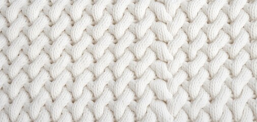 White Knit Fabric Texture Background