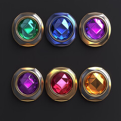 Asset of Colorful glossy buttons for game element, Illustration