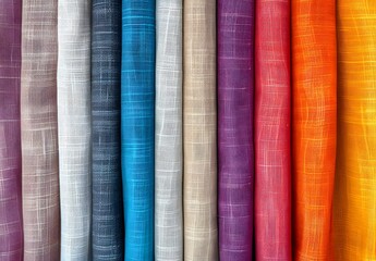 Colorful Linen Fabric Swatches for Design