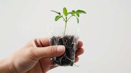 Canvas Print - Green Plant Sprout in Hand