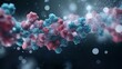 © ชลธิชา สว่างวงค์ - Abstract representation of molecular structure with colorful particles, showcasing science and technology in a captivating visual.
