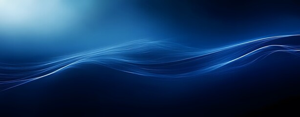 Poster - Abstract Dark Blue Gradient Background with Light