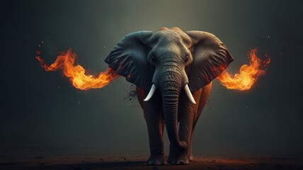 Wall Mural - Fiery Elephant