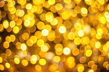 Wall Mural - blurred golden lights with bokeh effect warm and festive