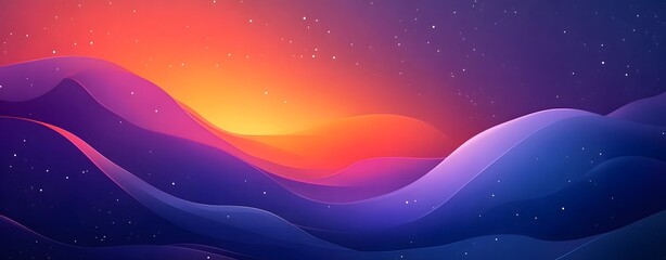 Abstract Gradient Background with Wavy Lines