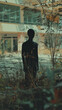 © Blue_Utilities - Mysterious silhouette figure standing in an abandoned building