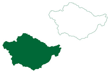  Peddapalli district (Telangana State, Republic of India) map vector illustration, scribble sketch Peddapalli map