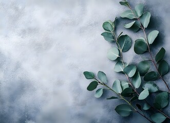 Wall Mural - eucalyptus branches minimalist background