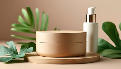 Wall Mural - Eco-Friendly Minimalistic Paper Packaging for Natural Cosmetic Products