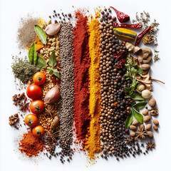 Wall Mural - Spices Isolated Spilled