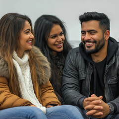 Wall Mural - Three People Talking Isolated