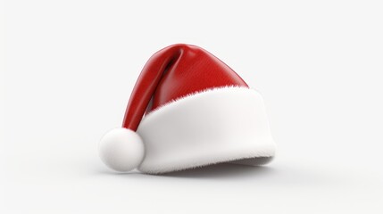 Isolated festive christmas santa hat on a simple background for holiday decoration ideas