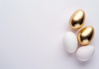 Wall Mural - minimalist easter eggs flat lay photography