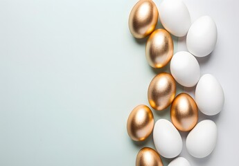 Wall Mural - minimalist easter eggs flat lay photography