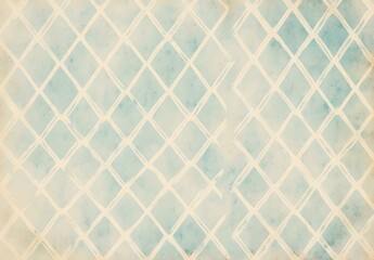 Vintage Light Blue & Cream Diamond Pattern Background