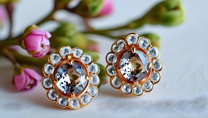 Elegant quartz diamond earrings glistening in perfect light