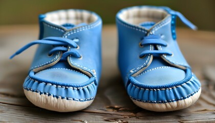 Wall Mural - Charming baby blue shoes perfect for tiny feet