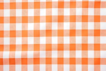 Sticker - Orange and White Gingham Fabric Background Texture