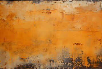 Poster - Rusty Orange Metal Texture With Scratches