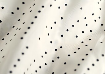 Poster - White Fabric Texture With Black Polka Dots