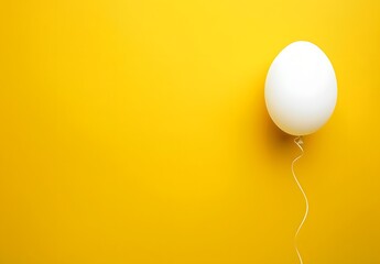 Canvas Print - Minimalist Egg Balloon on Yellow Background